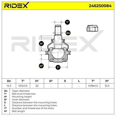 Sworzeń wahacza RIDEX 2462S0084 2462S0084 - foto 7