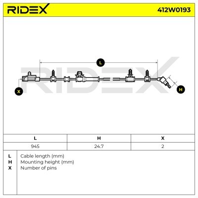 Czujnik ABS RIDEX 412W0193 412W0193 - foto 7