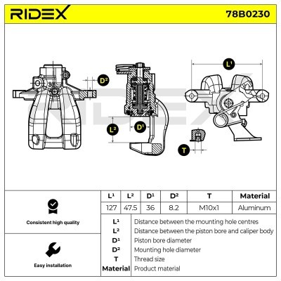 Zacisk Hamulcowy RIDEX 78B0230 78B0230 - foto 5