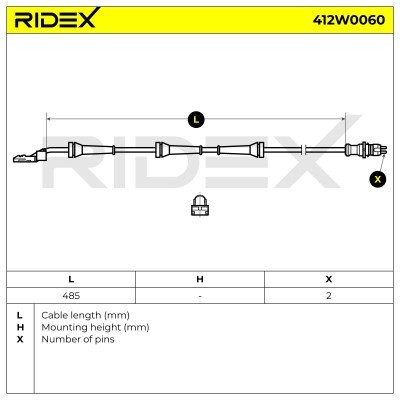 Czujnik ABS RIDEX 412W0060 412W0060 - foto 6