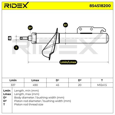 Amortyzator RIDEX 854S18200 854S18200 - foto 8
