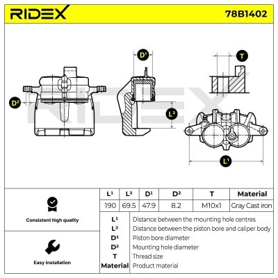 Zacisk Hamulcowy RIDEX 78B1402 78B1402 - foto 6