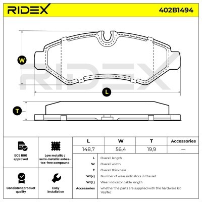 Klocki hamulcowe RIDEX 402B1494 402B1494 - foto 7