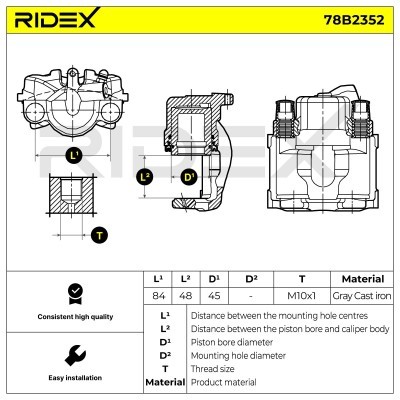 Zacisk Hamulcowy RIDEX 78B2352 78B2352 - foto 2