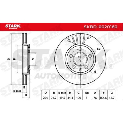 Tarcza hamulcowa Stark SKBD-0020160 SKBD-0020160 - foto 7