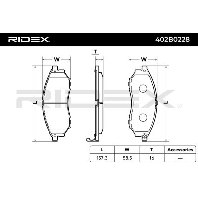 Klocki hamulcowe RIDEX 402B0228 402B0228 - foto 3