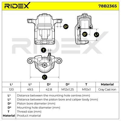 Zacisk Hamulcowy RIDEX 78B2365 78B2365 - foto 7