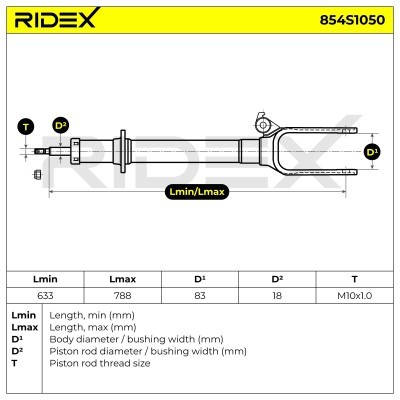 Amortyzator RIDEX 854S1050 854S1050 - foto 4
