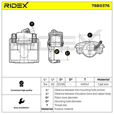 Zacisk Hamulcowy RIDEX 78B0376 78B0376 - foto 4