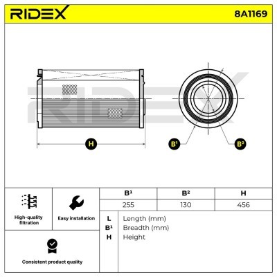 Filtr Powietrza RIDEX 8A1169 8A1169 - foto 6