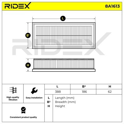 Filtr Powietrza RIDEX 8A1613 8A1613 - foto 6