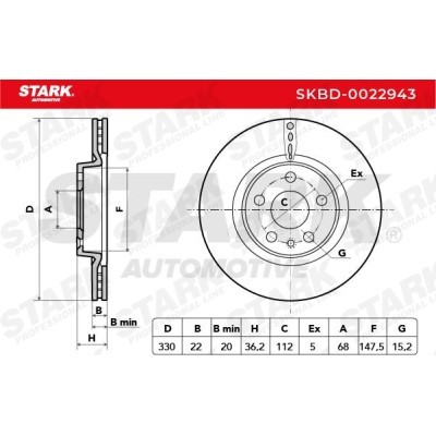Tarcza hamulcowa Stark SKBD-0022943 SKBD-0022943 - foto 3