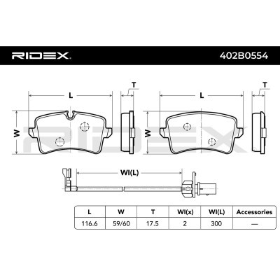 Klocki hamulcowe RIDEX 402B0554 402B0554 - foto 3