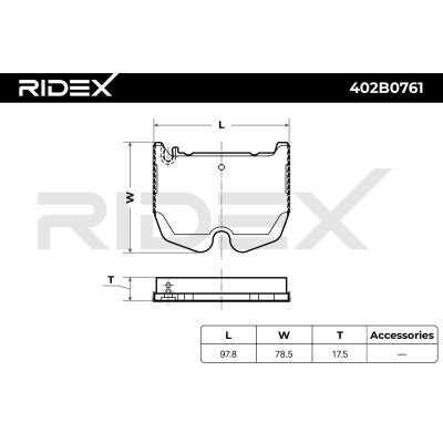 Klocki hamulcowe RIDEX 402B0761 402B0761 - foto 8
