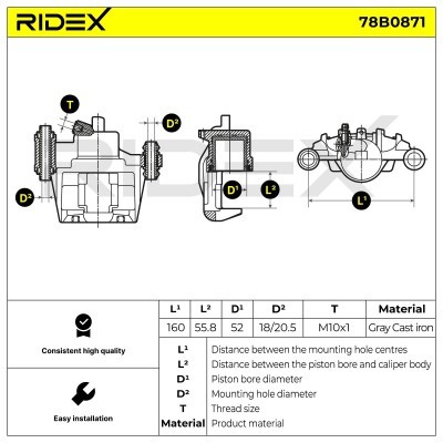 Zacisk Hamulcowy RIDEX 78B0871 78B0871 - foto 5