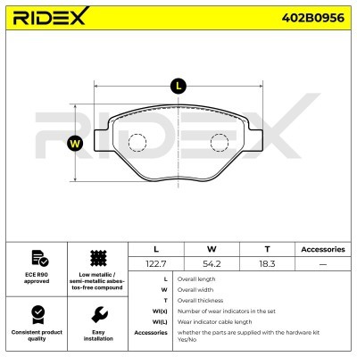 Klocki hamulcowe RIDEX 402B0956 402B0956 - foto 3