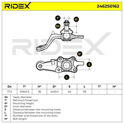 Sworzeń wahacza RIDEX 2462S0162 2462S0162 - foto 7