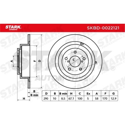 Tarcza hamulcowa Stark SKBD-0022121 SKBD-0022121 - foto 5