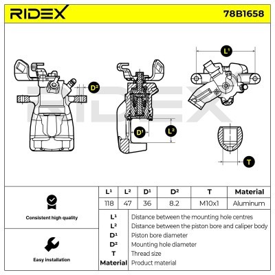 Zacisk Hamulcowy RIDEX 78B1658 78B1658 - foto 6