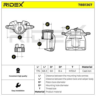 Zacisk Hamulcowy RIDEX 78B1367 78B1367 - foto 7