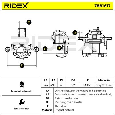 Zacisk Hamulcowy RIDEX 78B1617 78B1617 - foto 5