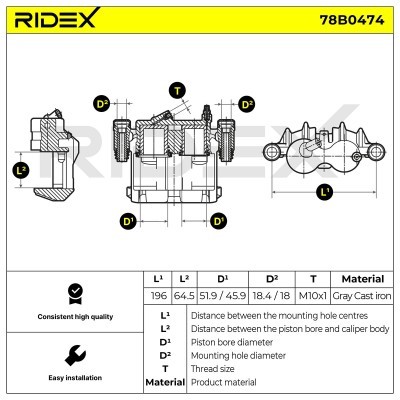 Zacisk Hamulcowy RIDEX 78B0474 78B0474 - foto 6
