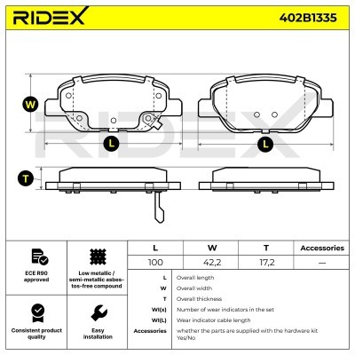 Klocki hamulcowe RIDEX 402B1335 402B1335 - foto 6