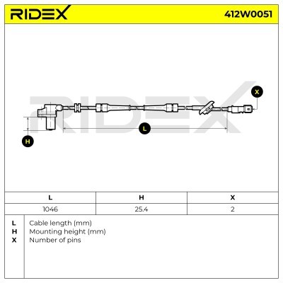 Czujnik ABS RIDEX 412W0051 412W0051 - foto 5