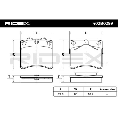 Klocki hamulcowe RIDEX 402B0299 402B0299 - foto 3