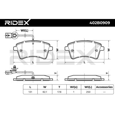 Klocki hamulcowe RIDEX 402B0909 402B0909 - foto 4