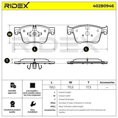 Klocki hamulcowe RIDEX 402B0946 402B0946 - foto 7
