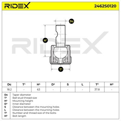Sworzeń wahacza RIDEX 2462S0120 2462S0120 - foto 6