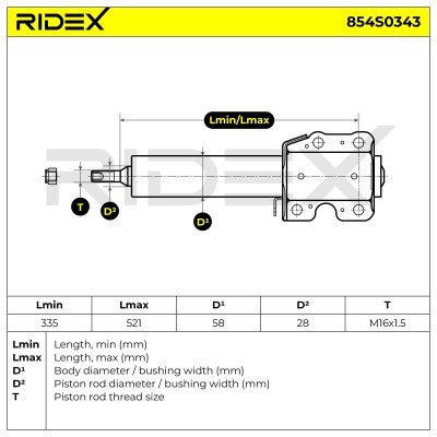 Amortyzator RIDEX 854S0343 854S0343 - foto 3