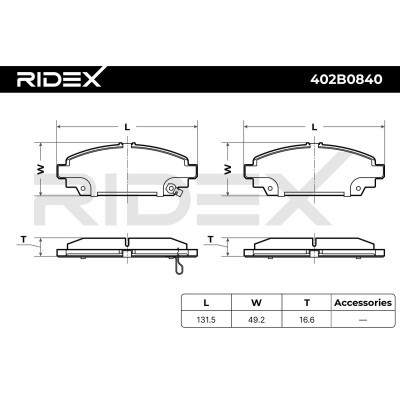 Klocki hamulcowe RIDEX 402B0840 402B0840 - foto 10