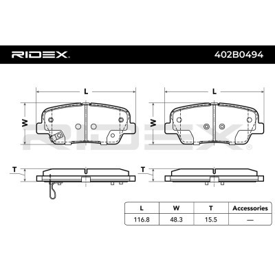 Klocki hamulcowe RIDEX 402B0494 402B0494 - foto 7