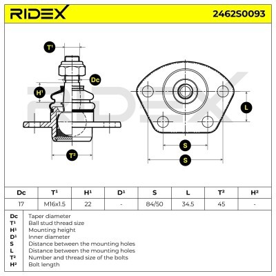 Sworzeń wahacza RIDEX 2462S0093 2462S0093 - foto 6