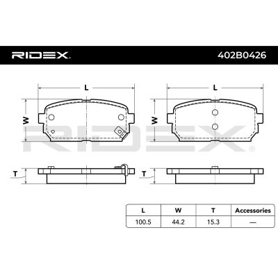 Klocki hamulcowe RIDEX 402B0426 402B0426 - foto 7