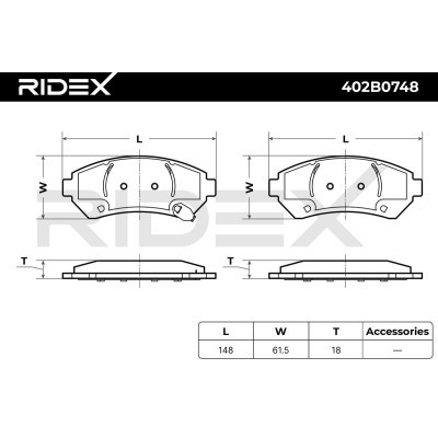 Klocki hamulcowe RIDEX 402B0748 402B0748 - foto 5