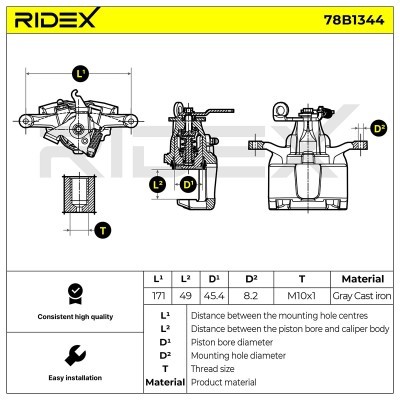Zacisk Hamulcowy RIDEX 78B1344 78B1344 - foto 6