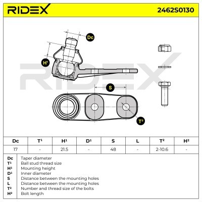 Sworzeń wahacza RIDEX 2462S0130 2462S0130 - foto 4