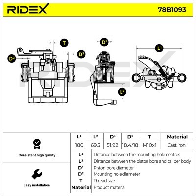 Zacisk Hamulcowy RIDEX 78B1093 78B1093 - foto 6