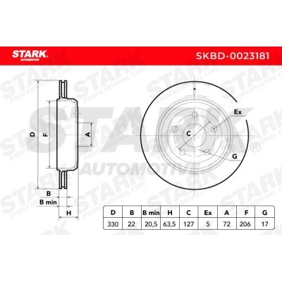 Tarcza hamulcowa Stark SKBD-0023181 SKBD-0023181 - foto 5