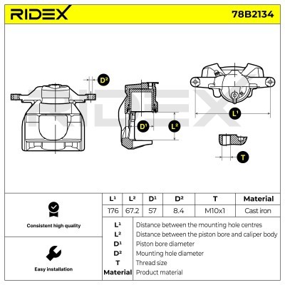 Zacisk Hamulcowy RIDEX 78B2134 78B2134 - foto 6