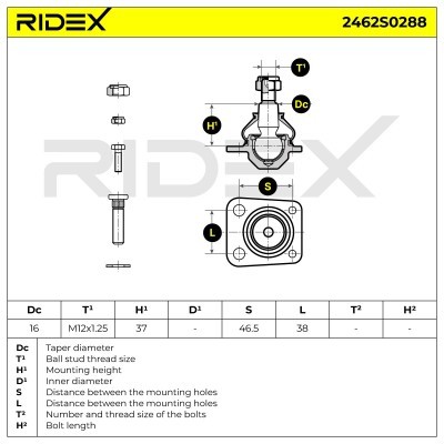 Sworzeń wahacza RIDEX 2462S0288 2462S0288 - foto 5