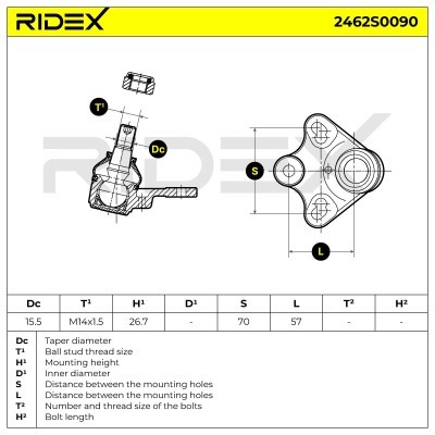 Sworzeń wahacza RIDEX 2462S0090 2462S0090 - foto 5