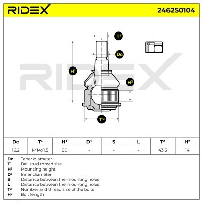 Sworzeń wahacza RIDEX 2462S0104 2462S0104 - foto 5