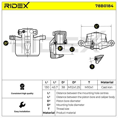 Zacisk Hamulcowy RIDEX 78B0184 78B0184 - foto 6