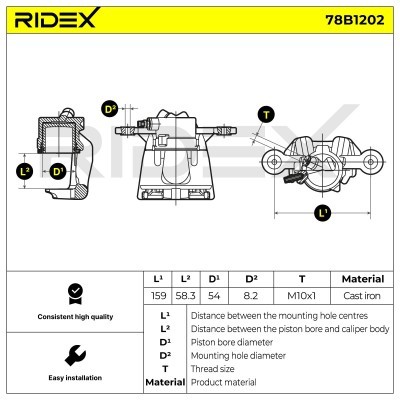 Zacisk Hamulcowy RIDEX 78B1202 78B1202 - foto 7