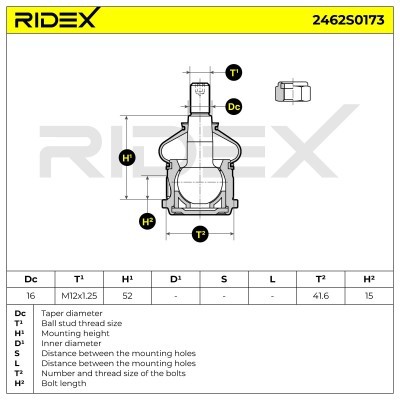 Sworzeń wahacza RIDEX 2462S0173 2462S0173 - foto 5