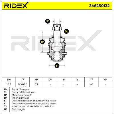 Sworzeń wahacza RIDEX 2462S0132 2462S0132 - foto 6